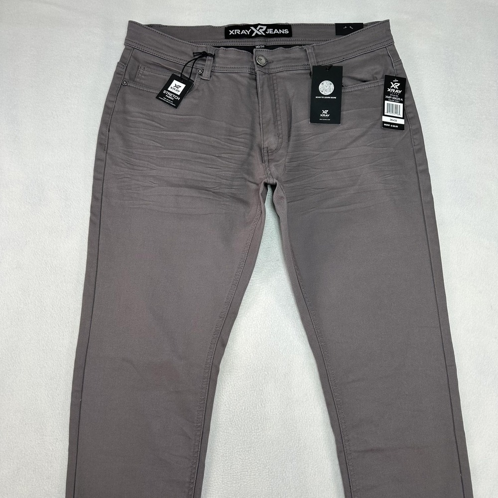 XRAY Jeans Mens 36x32 Gray Slim Fit Stretch Denim‎ Commuter Pants Tapered Casual